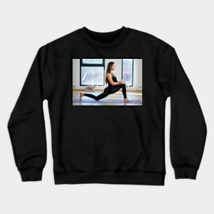 Woman in various yoga postures Crewneck Sweatshirt